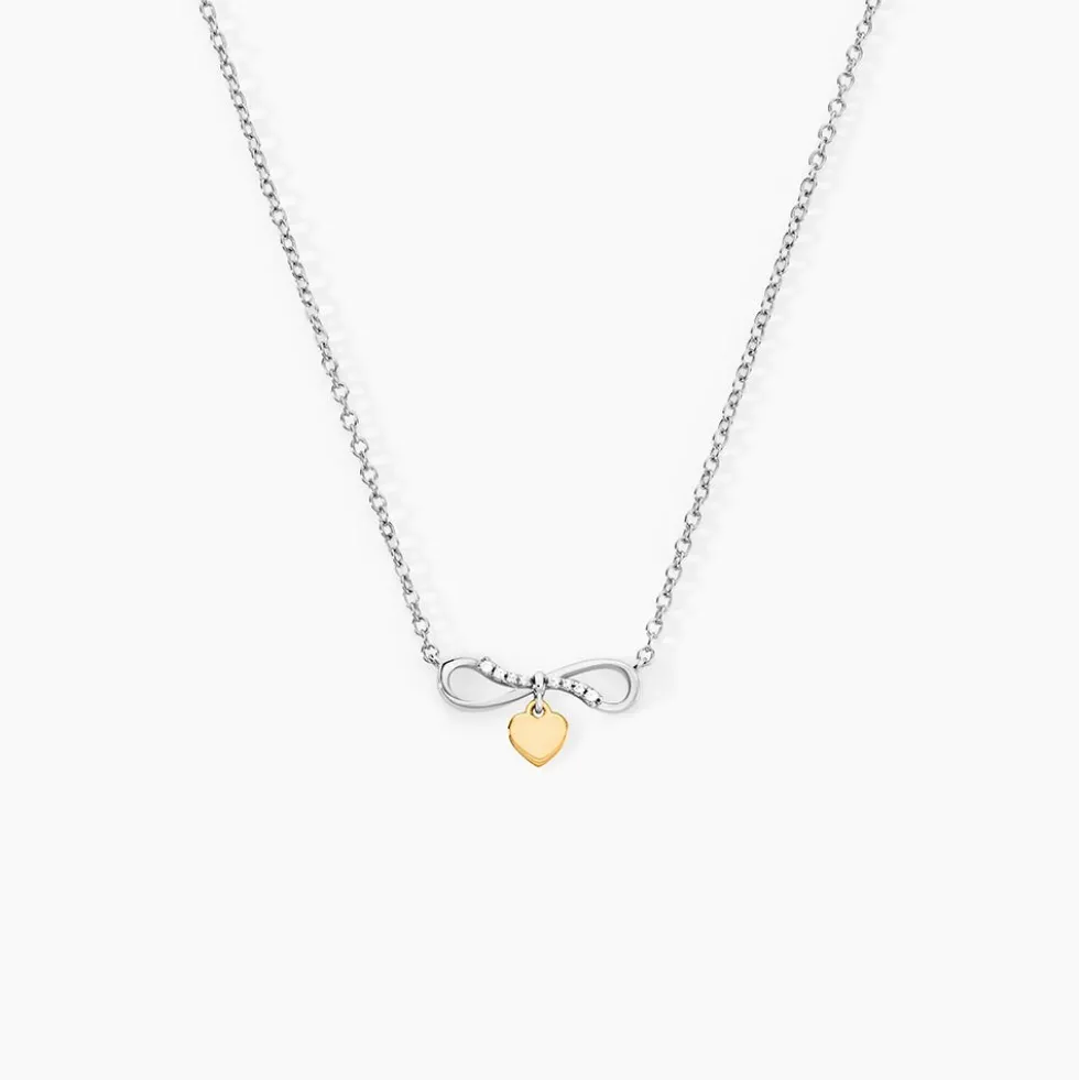 Collier Or Jaune et Argent Blanc Oxyde De Zirconium