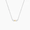 Collier Or Jaune et Argent Blanc Oxyde De Zirconium