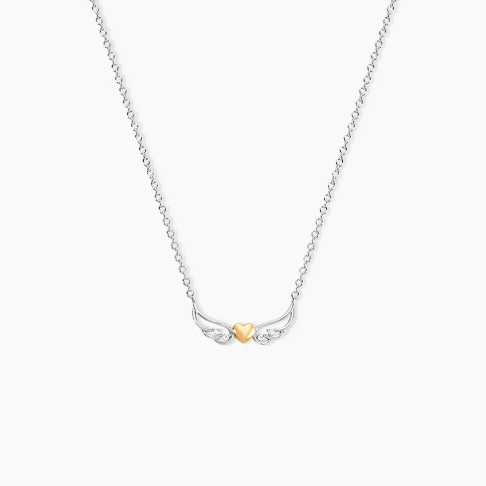 Collier Or Jaune et Argent Blanc Oxyde De Zirconium