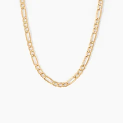 Collier Or Jaune Maille Alternée 1/3
