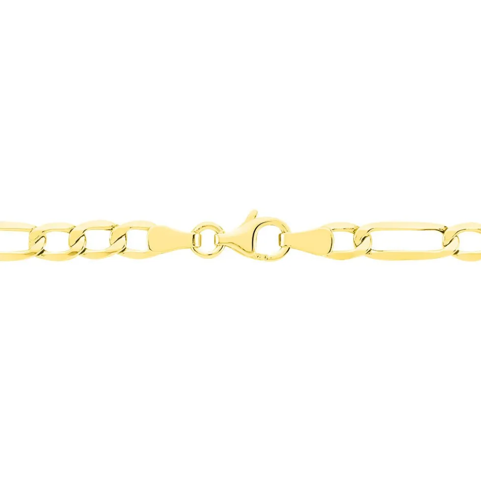 Collier Or Jaune Maille Alternée 1/3