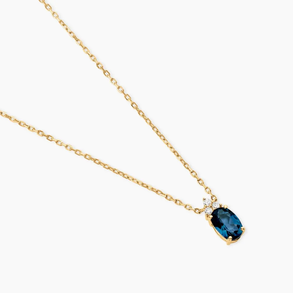 Collier Or Jaune Maurin Topaze Et Oxydes De Zirconium