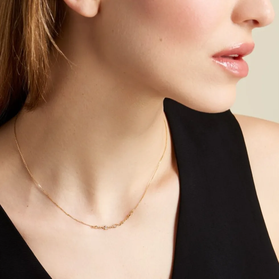 Collier Or Jaune Mercy Oxyde De Zirconium