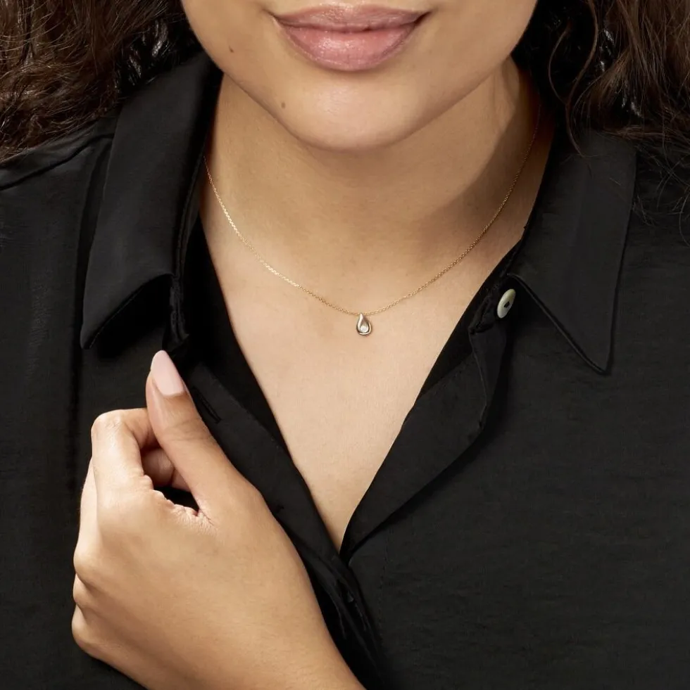 Collier Or Jaune Purete Goutte Diamant