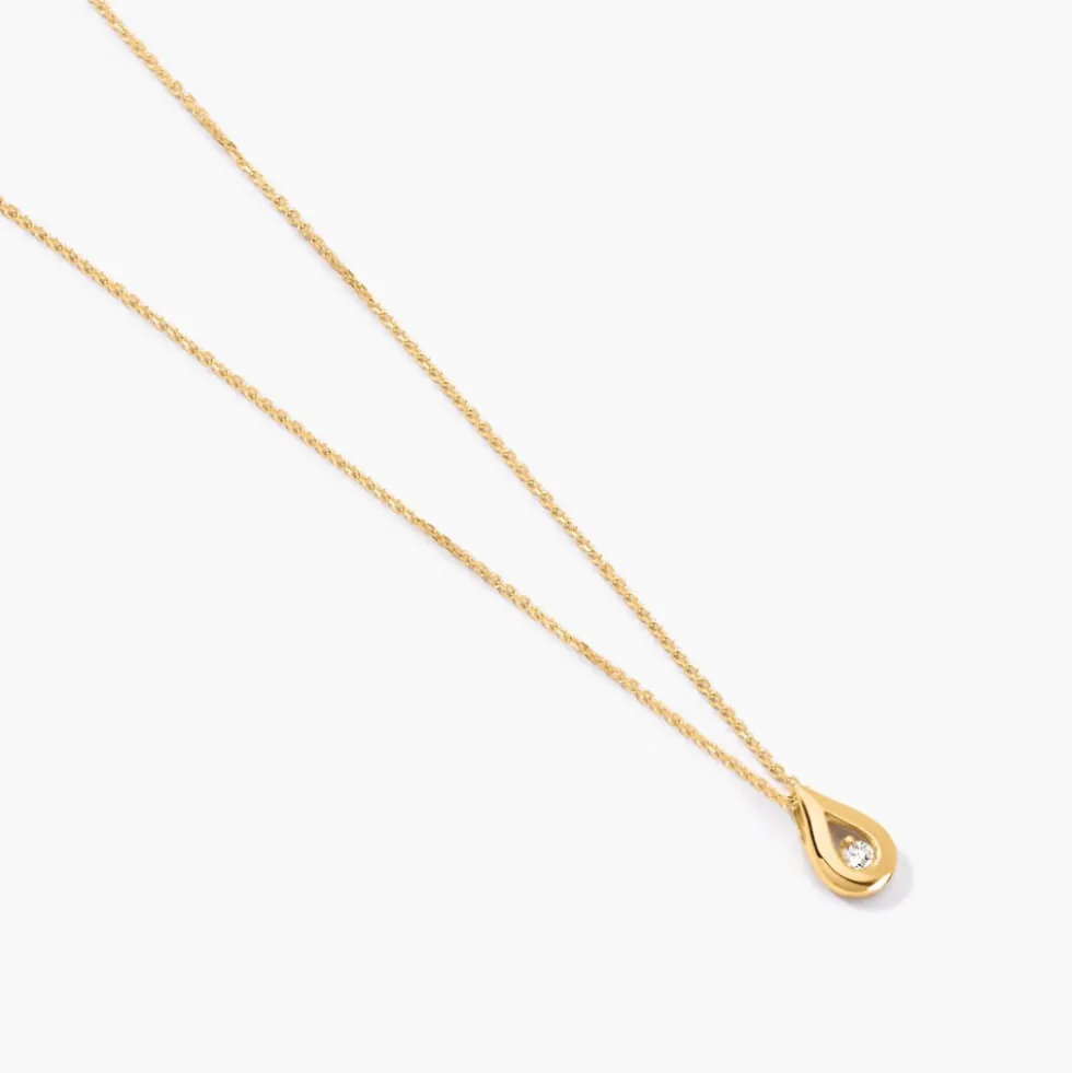 Collier Or Jaune Purete Goutte Diamant