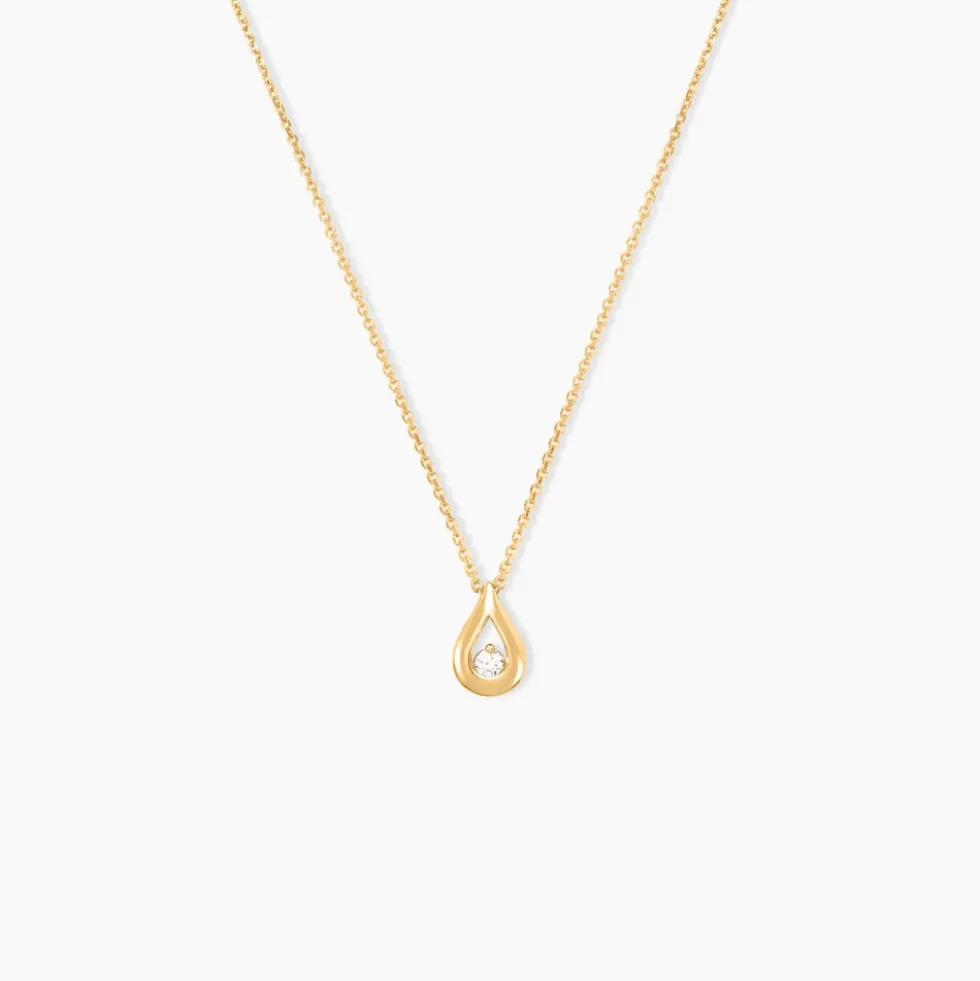 Collier Or Jaune Purete Goutte Diamant
