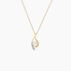 Collier Or Jaune Sagesse Oxydes De Zirconium
