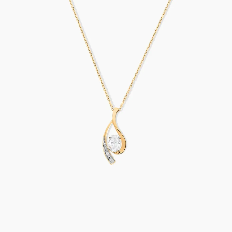 Collier Or Jaune Sagesse Oxydes De Zirconium