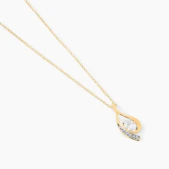 Collier Or Jaune Sagesse Oxydes De Zirconium