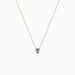 Collier Ovale Or Jaune Améthyste
