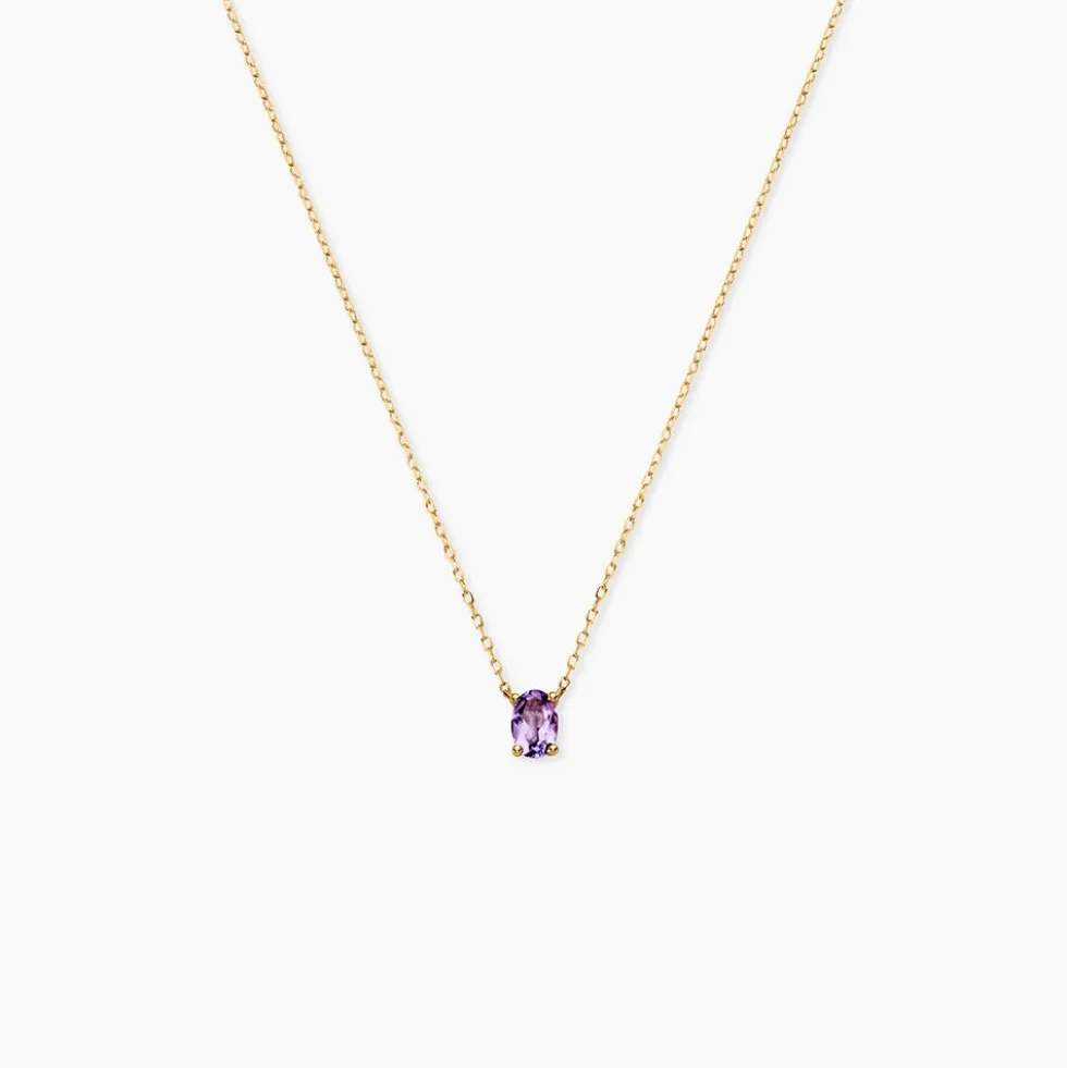 Collier Ovale Or Jaune Améthyste