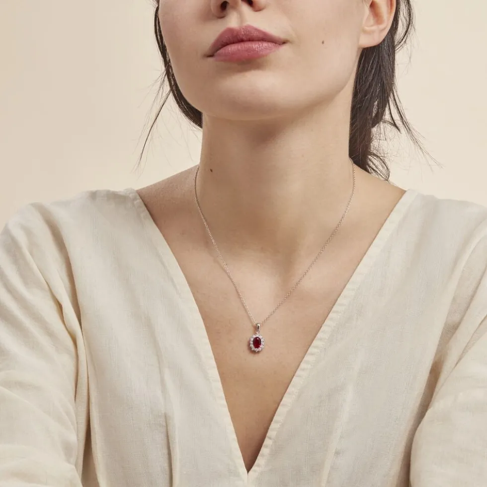 Collier Perez 2 Argent Blanc Oxyde De Zirconium