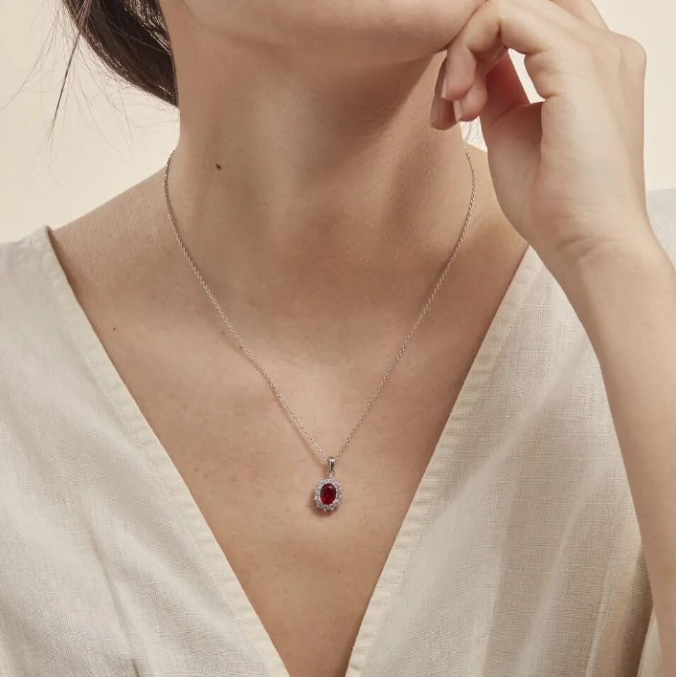 Collier Perez 2 Argent Blanc Oxyde De Zirconium