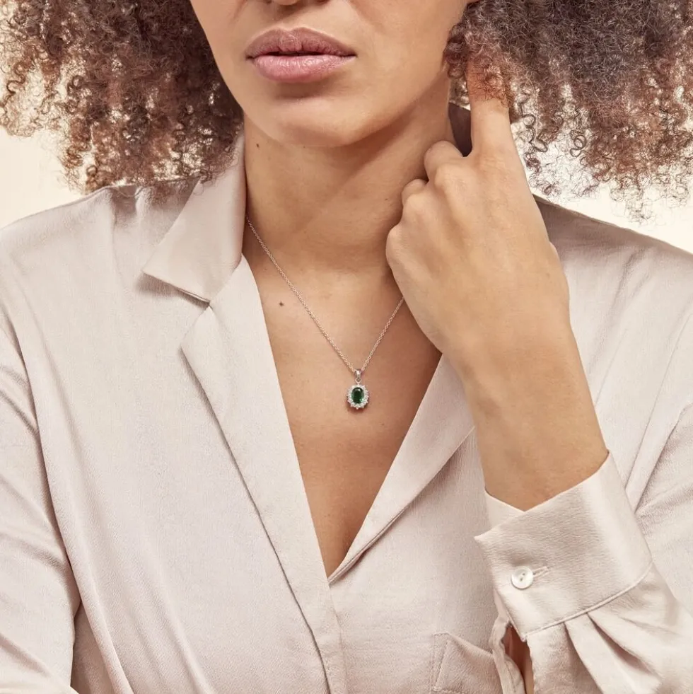 Collier Perez 2 Argent Blanc Oxyde De Zirconium