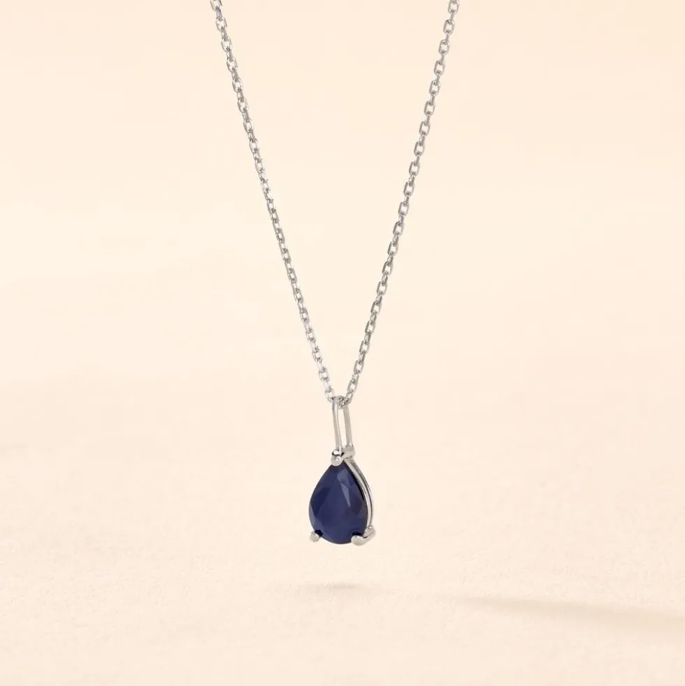 Collier Pluie D'Eclat Or Blanc Saphir