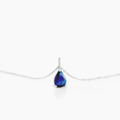 Collier Pluie D'Eclat Or Blanc Saphir