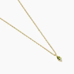 Collier Poem Argent Jaune Péridot Oxyde De Zirconium