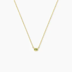 Collier Poem Argent Jaune Péridot