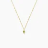 Collier Poem Argent Jaune Péridot Oxyde De Zirconium