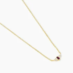 Collier Poem Argent Jaune Rhodolite Oxyde De Zirconium