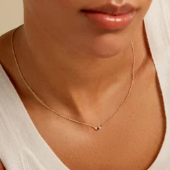 Collier Poem Argent Jaune Rhodolite Oxyde De Zirconium