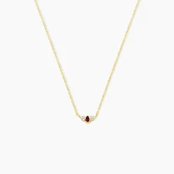 Collier Poem Argent Jaune Rhodolite Oxyde De Zirconium