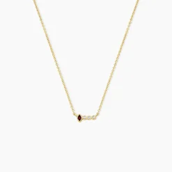 Collier Poem Argent Jaune Rhodolite Oxyde De Zirconium
