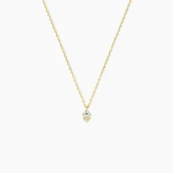 Collier Poem Argent Jaune Topaze Oxyde De Zirconium