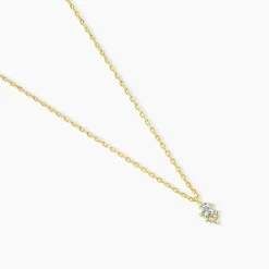Collier Poem Argent Jaune Topaze Oxyde De Zirconium