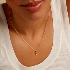 Collier Poem Argent Jaune Topaze Oxyde De Zirconium