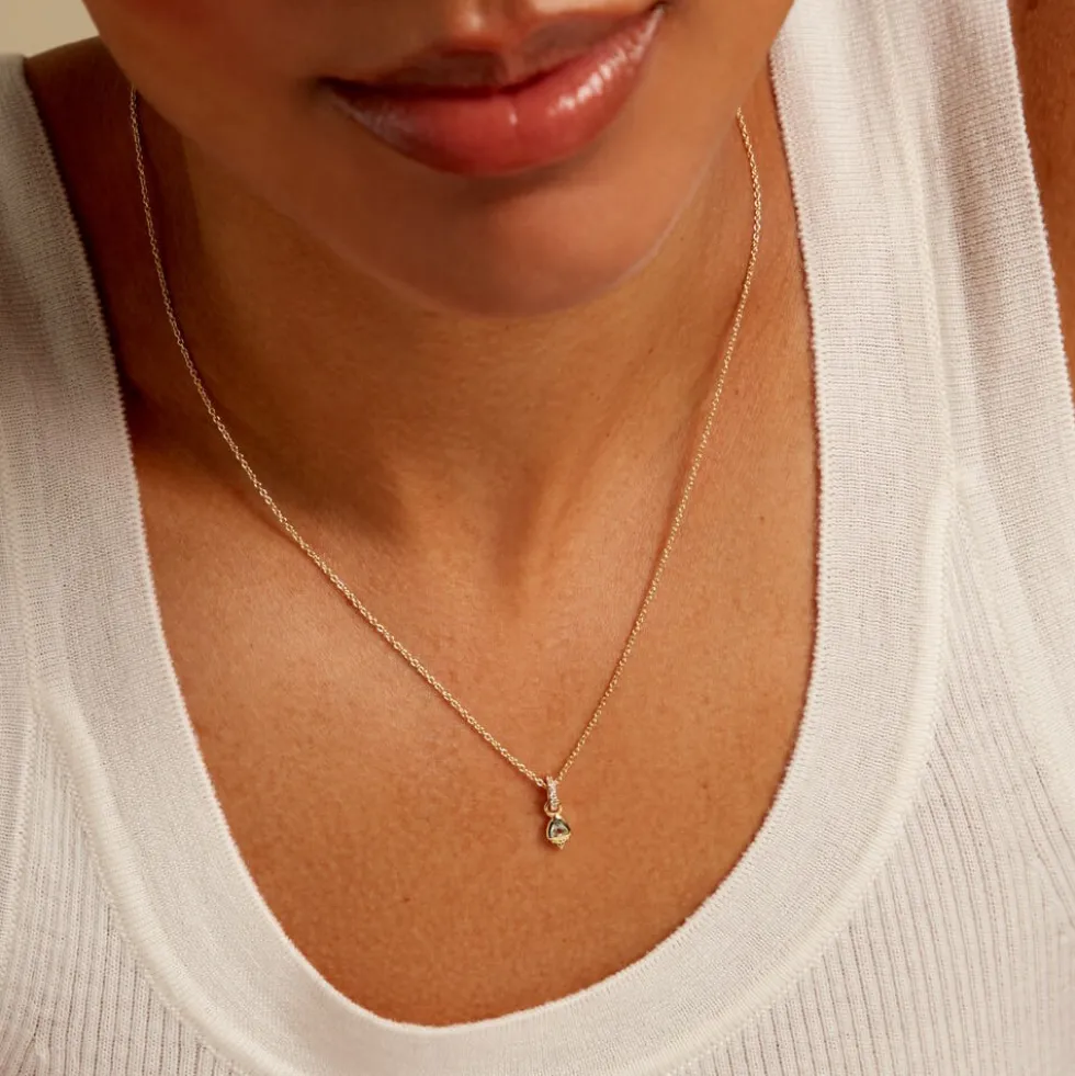 Collier Poem Argent Jaune Topaze Oxyde De Zirconium