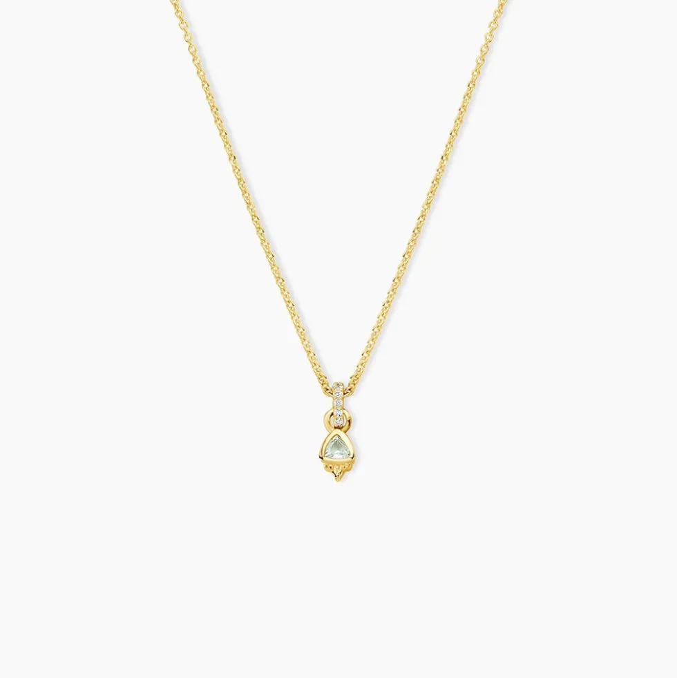 Collier Poem Argent Jaune Topaze Oxyde De Zirconium