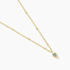 Collier Poem Argent Jaune Topaze Oxyde De Zirconium