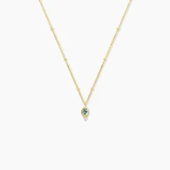 Collier Poem Argent Jaune Topaze Oxyde De Zirconium