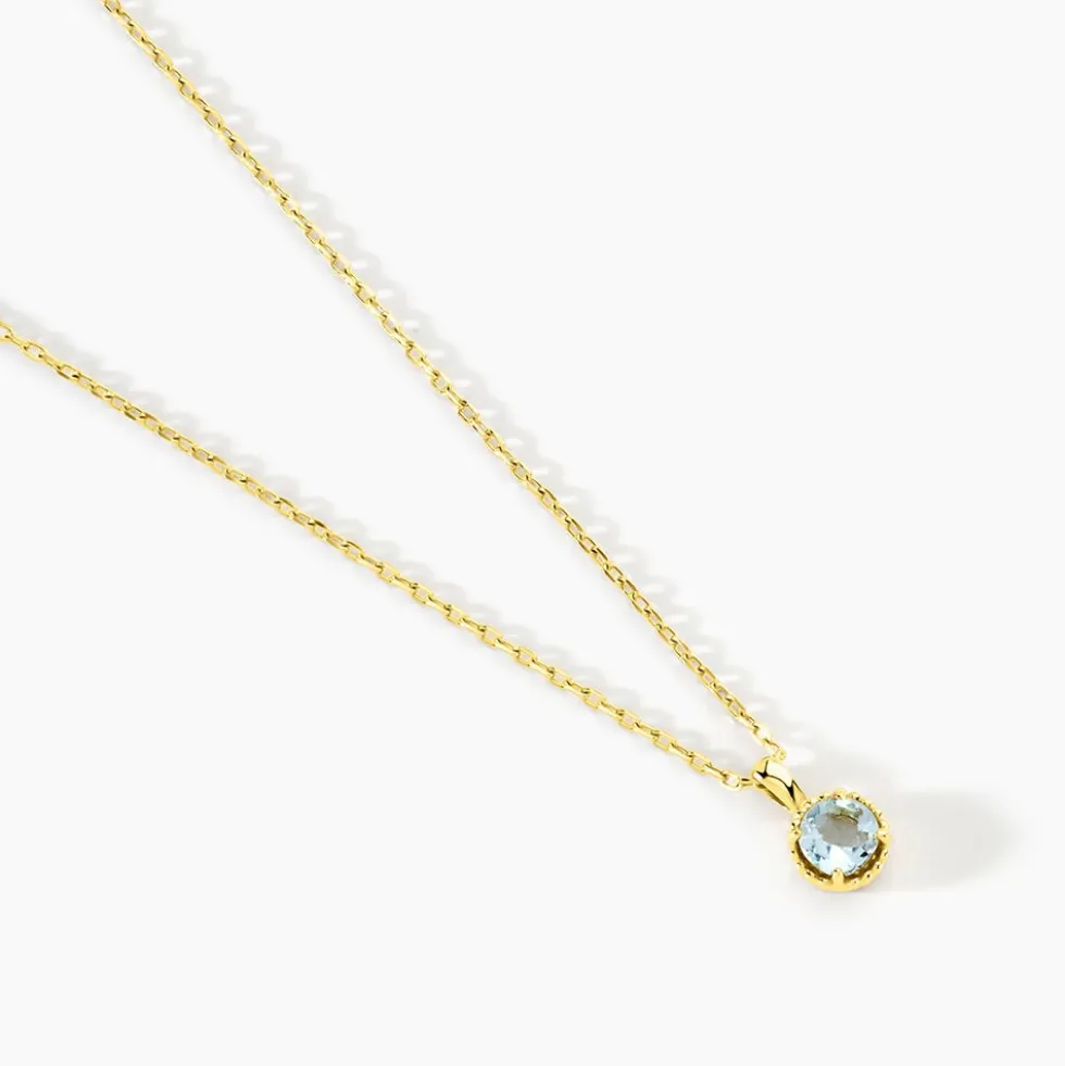 Collier Poem Argent Jaune Topaze Bleu Sky