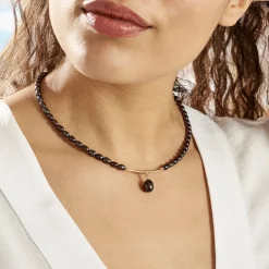 Collier Poire Or Jaune Perle De Culture