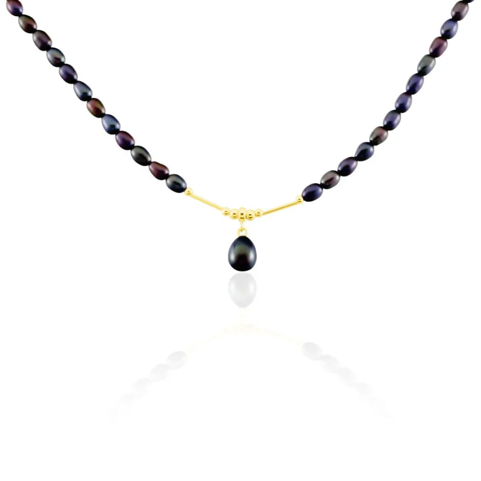 Collier Poire Or Jaune Perle De Culture