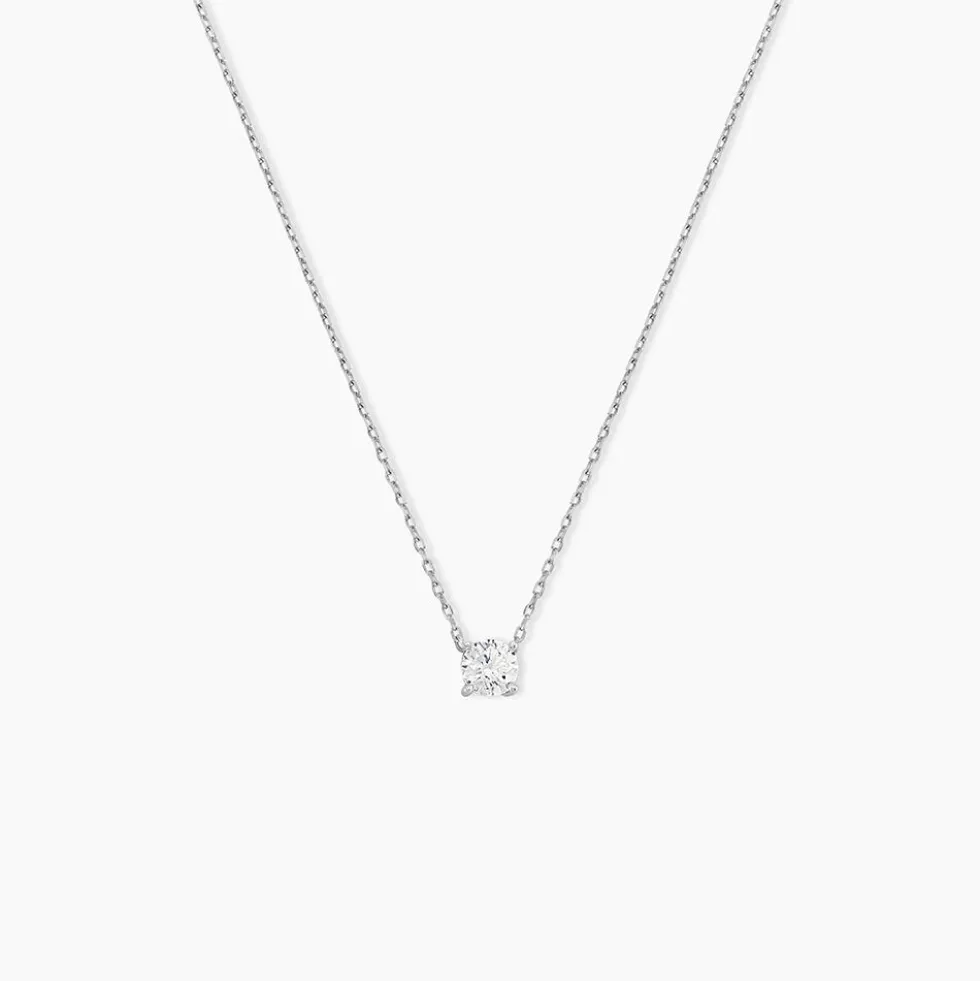 Collier Ponama Or Blanc Oxyde De Zirconium