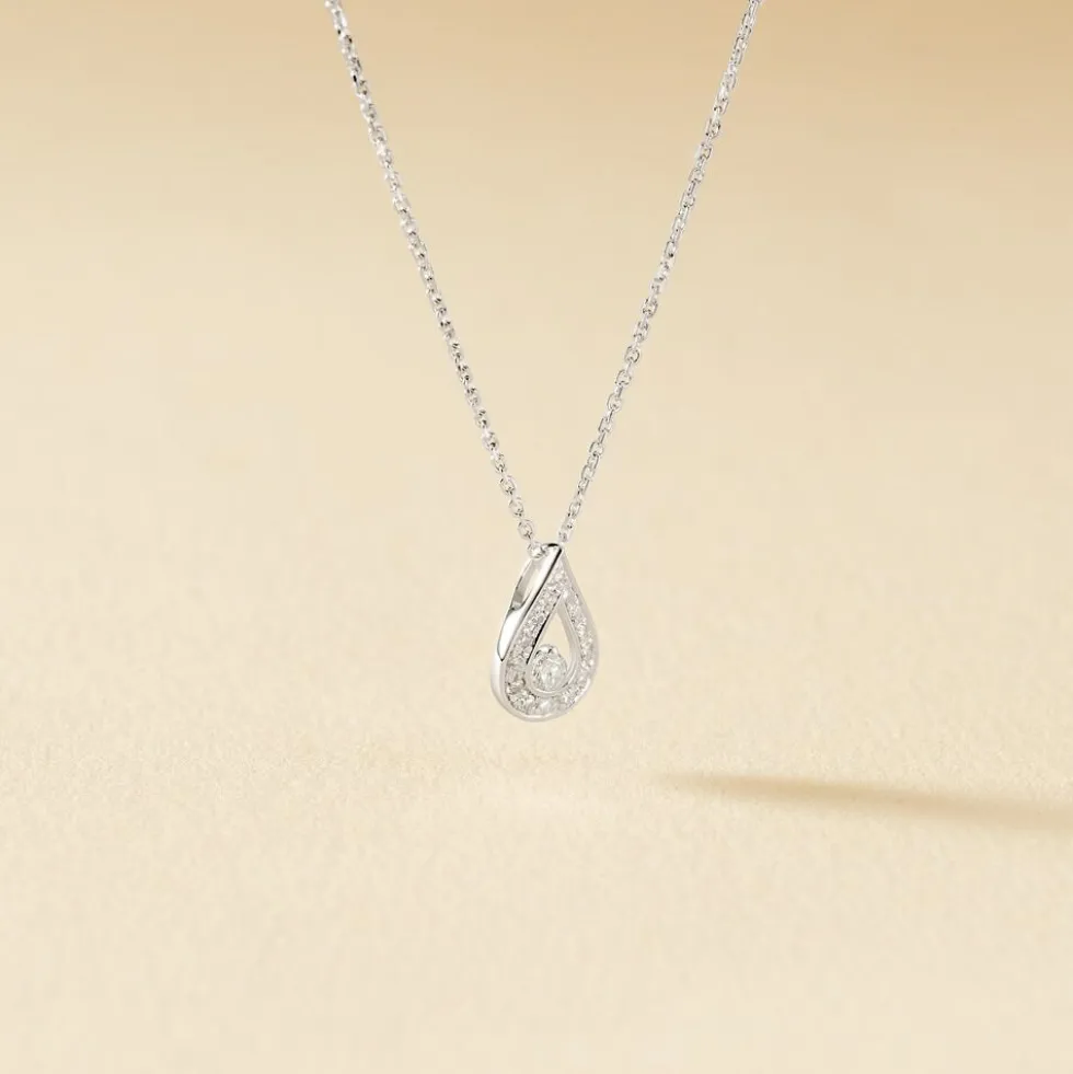 Collier Purete Or Blanc Diamant
