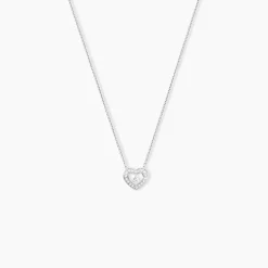 Collier Purete Or Blanc Diamant