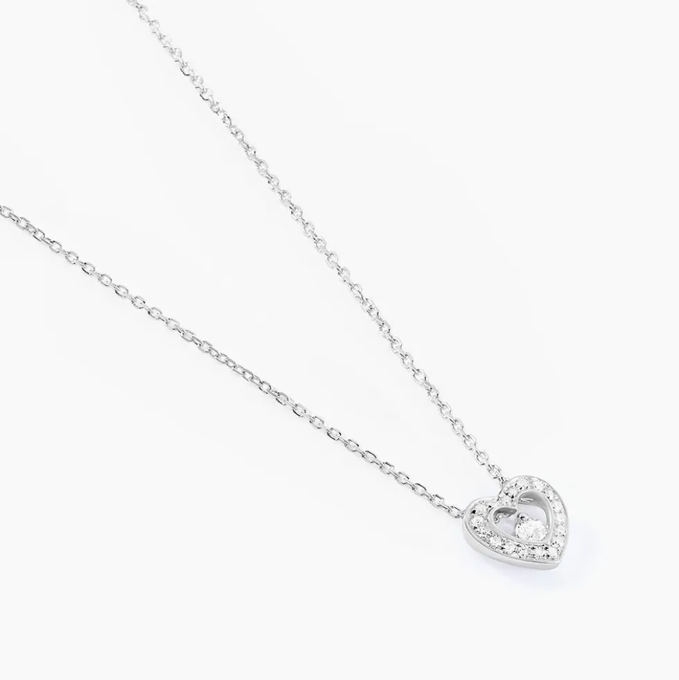 Collier Purete Or Blanc Diamant