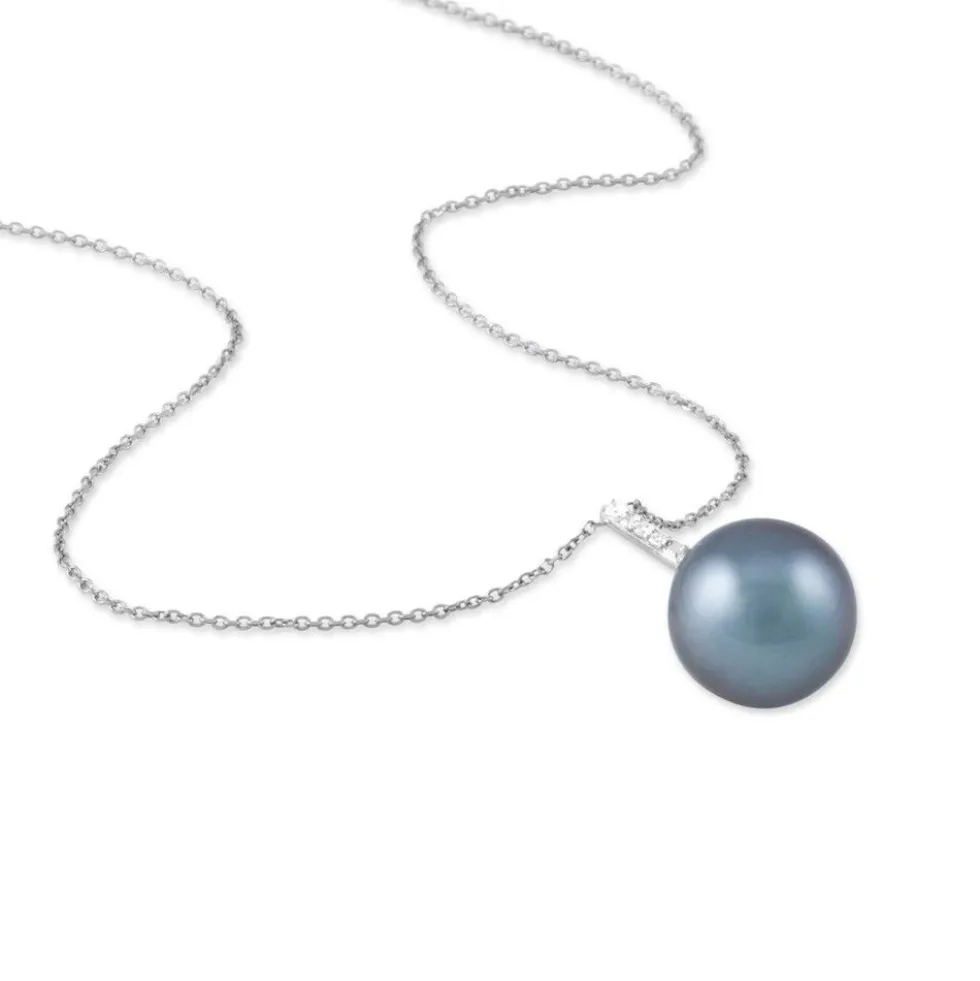 Collier Rebeca Or Blanc Perle De Culture De Tahiti Et Oxyde