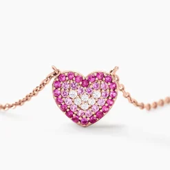 Collier Reflets Romantiques Argent Rose Oxyde De Zirconium