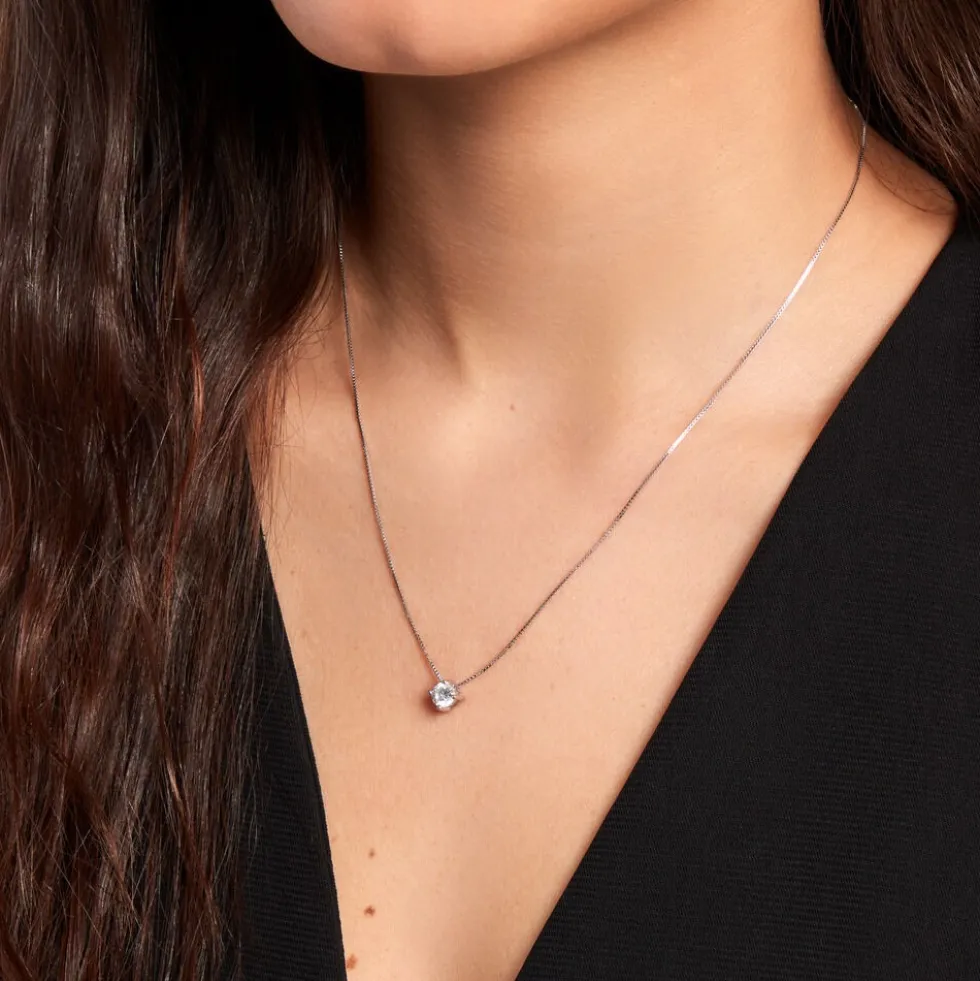 Collier Rio Argent Blanc Oxyde De Zirconium