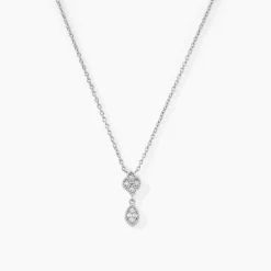 Collier Roseraie Argent Blanc Oxyde De Zirconium