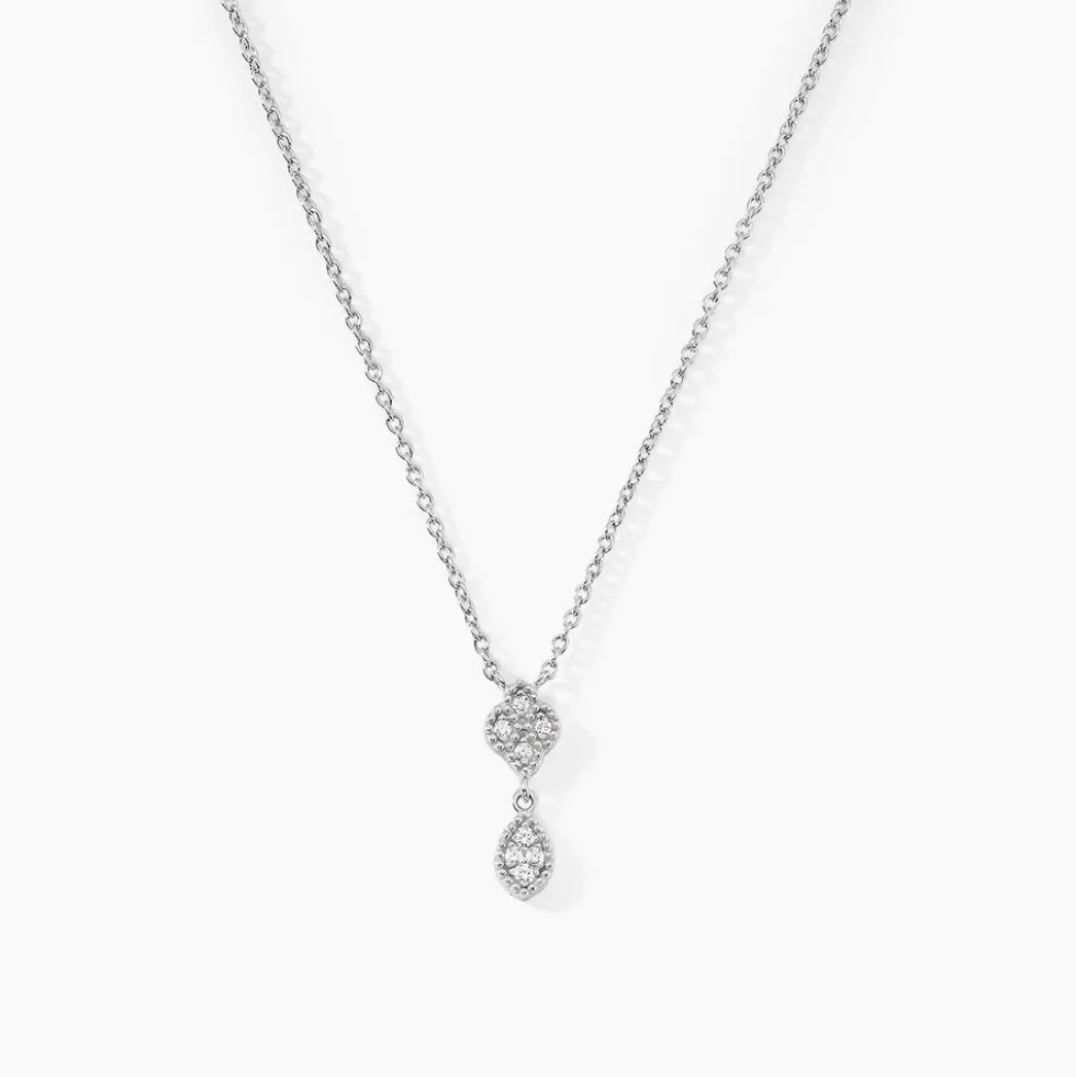 Collier Roseraie Argent Blanc Oxyde De Zirconium