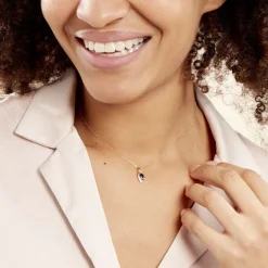 Collier Sagesse Or Jaune Saphir Et Diamant