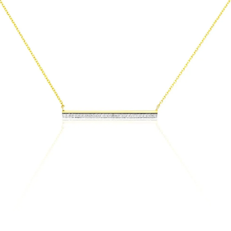 Collier Sahteene Or Jaune Diamant