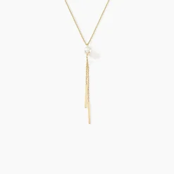 Collier Salman Or Jaune Perle De Culture