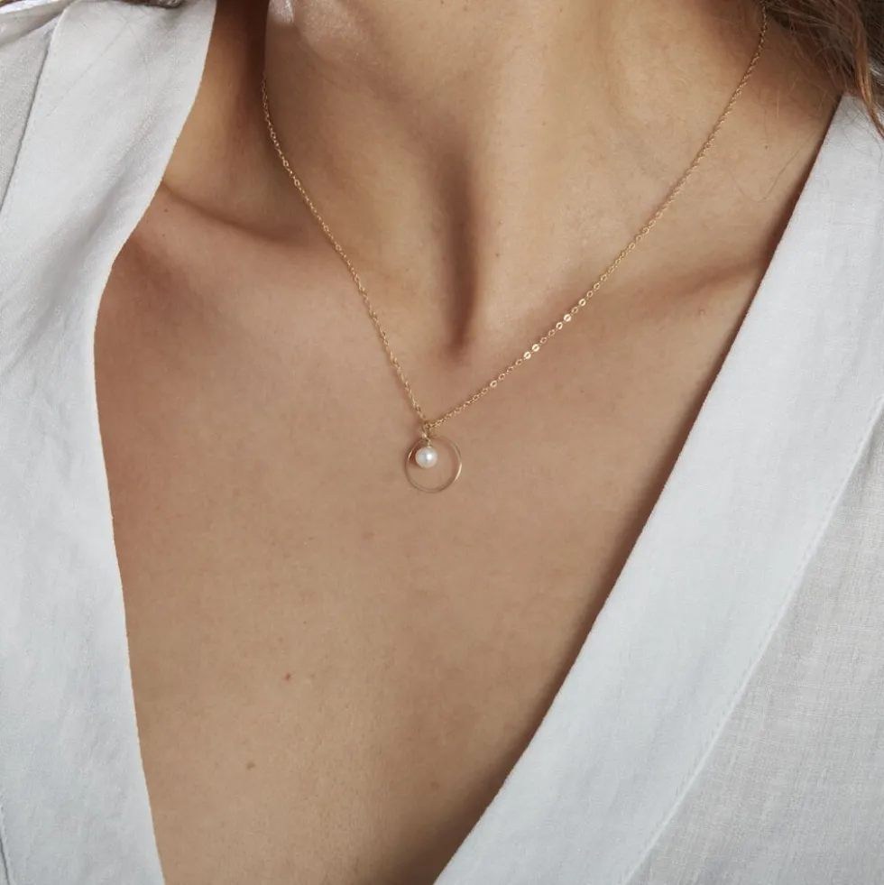 Collier Salvine Or Jaune Perle De Culture